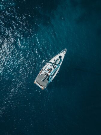 Boot auf dem Meer Mallorca mit Panorama
