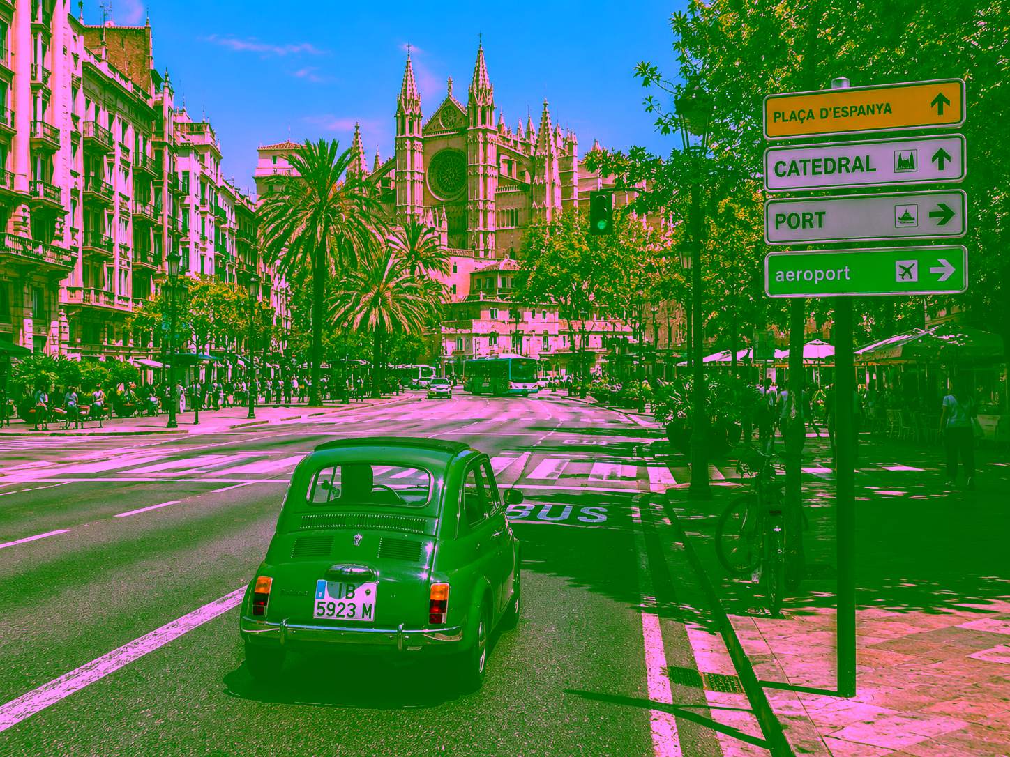 Driving in Palma de Mallorca Old Town