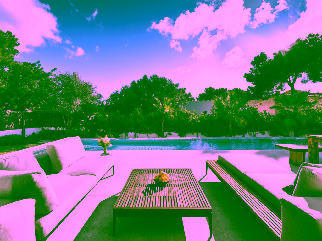 Salón junto a una piscina