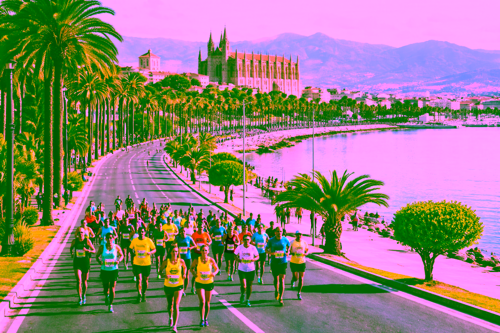 Der Marathon auf Mallorca in Palma am direkten Meer und Strand